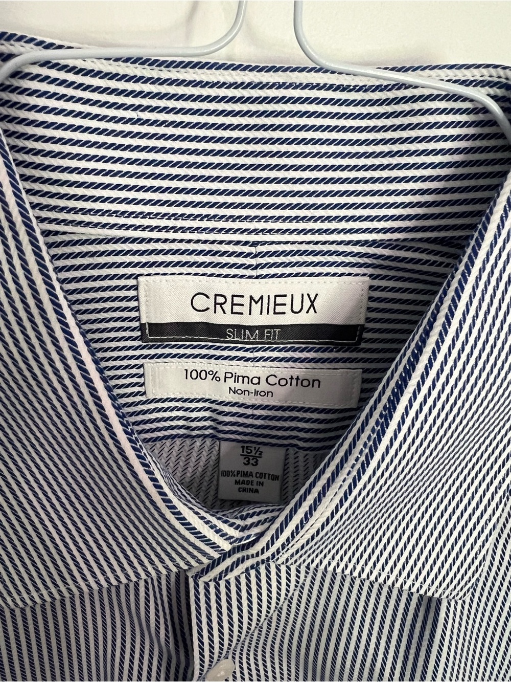 Daniel Cremieux Men's Navy and White Pinstripe Dress Shirt - Picture 3 of 3